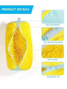 Slouchy Shoe Washing Bag For Washing Machine, Shoe Cleaning Bag, Laundry Bag, Shoe Protection, Chenille Mesh Net