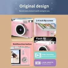 1080P HD Digital Camera Digital Zoom Cameras For Vlogging 2.4 '' LCD Rechargeable Camera Photography Professional Camera For Teenagers, And Beginners With 32G TF Card, Support For Taking Photos, Recording Videos, For Thanksgiving Christmas And New Year Gifts - 粉色 - 查看 10