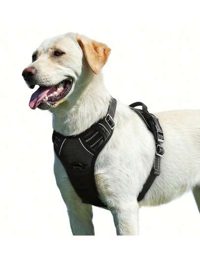 1Pc No Pull Dog Harness Reflective Comfortable Vest Harness With Easy Control Handle Adjustable Soft Padded Pet Vest For Small To X-Large Dogs