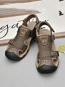 男士纯色基本款休闲沙滩波西米亚学院风复古运动通勤户外仿皮海滩节学校假日办公室居家健身房户外春夏秋季 - 卡其色 - 查看 2