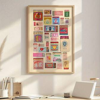 1pc Matchbox Decorative Painting Modern Canvas Wall Art Printed Matter, Matchbox Painting, Suitable For Living Room, Bedroom, Bathroom, Office, Corridor And Kitchen Decoration.