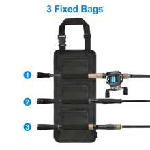 Backseat Car Fishing Rod Holder Organizer Bag, Easy Install Lightweight Vehicle Rod Rack For SUV, Van And Truck, Durable Oxford Cloth Design, Portable Safe Fishing Gear Bag