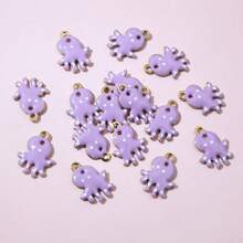 10 pièces de 12x9mm Breloques mignonnes en émail d'octopus en acier inoxydable. Accessoires pour créations de bijoux en acier inoxydable.