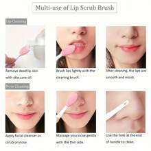 4 Stücke Silikon Lippen- und Nasenreinigungsbürsten | Doppelseitige Exfoliations-Gesichtspflegewerkzeuge für Mitesserentfernung - hautfreundlich, waschbar, farbige Griffe