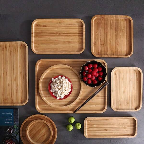 Bamboo Tray, Natural Color, 29*20/24*36cm, For Kitchen/Dining Table Storage