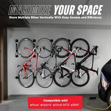 Bike Racks - Classic Rack - Wall Mounted Bike Rack Storage Solution For Your Home, Garage, Or Bike Park - Classic Rack - Chrome Plated - View 5