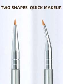 全新 2 件化妆刷套装，含睫毛刷、眉刷、眼影刷、眼线刷、晕染刷化妆工具，专业眼部化妆刷套装，眉刷、眼线刷，化妆工具，采用柔软纤维，易于携带，旅行刷 - 彩色 - 查看 4