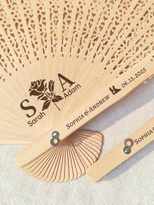 Personalized Wedding Hand Fan, Engagement Gift, Bride Gift, Party Favors, Groomsman Gift, Thank You Gift, Wholesale Personalized Wedding Guest Gifts Hand Fan - Multicolor - View 4