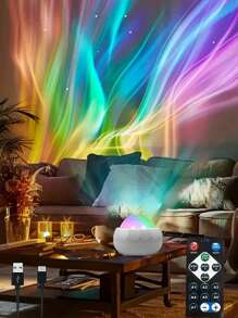 1 Stück USB Aurora Atmosphäre Projektionsleuchte, Fernbedienung, LED Projektionsleuchte, dekorative Fotografie Party Projektionsleuchte Atmosphäre Leuchte, Sternenhimmel Projektor Wasserrippel Leuchte Kleine Nachtleuchte Sternenhimmel Premium Internet-Star Hintergrundleuchte, Wasserrippel Atmosphäre Leuchte Sternenhimmel Projektionsleuchte Kreative bunte Aurora Lichtprojektion Nachtlicht