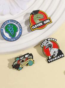 4pcs GET IN LOSER Automotive Hard Enamel Needle Creative Cartoon Brooch Collar Badge Jewelry Gift For Friends