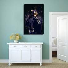 1 PC Big Sean Hip Hop Rapper Star Poster 13 - Vivid Neon Splash Art Canvas Wall Decor, High Quality Interior Art Print For Bedroom, Office, Dorm - Perfect Gift For Music Fans, Hip Hop Decor, Bedroom Artwork, Dynamic Design, Eye-Catching Visual Effect, Durable Artwork, Frameless