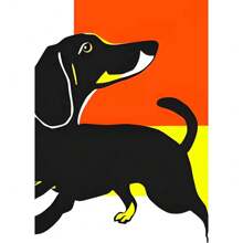1pc Wall Arts Posters Optional Frame Modern Colorful Cute Dog Posters Canvas Painting Cartoon Abstract Animal Modern Wall Art Picture For Kid Room Home Decoration Painting