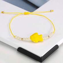 1 Set Bohemian Colorful Ceramic Fish Braided Bracelet Set (Ceramic Fish Color Is Random, Minor Cracks Are Normal Craftsmanship)