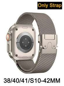 VA VA VOOM 1件米蘭式降落傘扣錶帶，可調節磁吸錶帶，適用於 49mm 46mm 45mm 44mm 42mm 41mm 40mm 38mm，中性款，運動防水透氣金屬錶帶，兼容 Series 11 10 9 6 5 SE 7 8 4 3 Ultra 2 1，智慧手錶配件 - 42mm 44mm 45mm 49mm 46mm - 查看 19