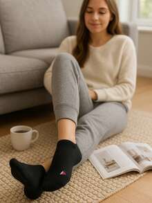 Pack de 3 Tines Negros Unisex - Calcetines Cortos Tony Hillfiger de Algodón y Elastano - Negro - Ver 4
