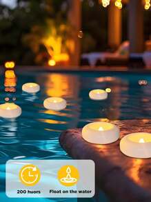 2/6/12/24 piezas Velas LED a batería sin llama, de plástico blanco resistente al agua, con 200+ horas de duración, luces de vela LED, aptas para jarrones/piscina/baño/jacuzzi/San Valentín/centros de mesa de boda/decoración de boda