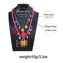 1 pieza Collar personalizado de lujo con colgante metálico con diseño de sol, cangrejo y corazón de estilo fashionista con cuentas - collar sencillo - Ver 7