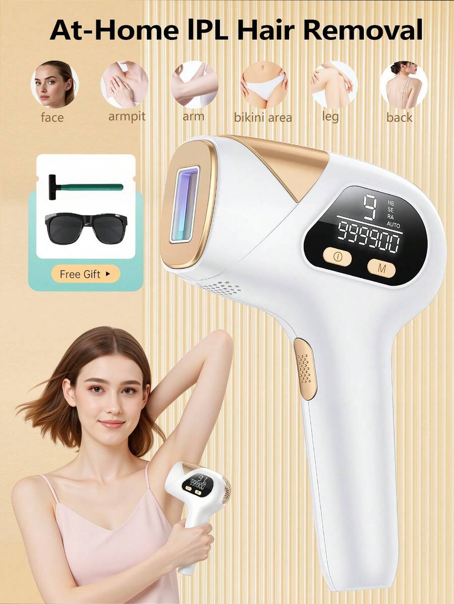 YTWO 男女脱毛仪，电动脱毛器，激光 IPL 脱毛，永久脱毛，光子美容仪，脱毛和平滑皮肤的双功能家用脱毛仪，IPL 脱毛，持久减少腋窝、背部、腿部、手臂、面部、比基尼线的毛发，9 个可调节级别，适合女性和男性的家用全身护理，是送给女性毕业典礼、新娘派对的绝佳礼物