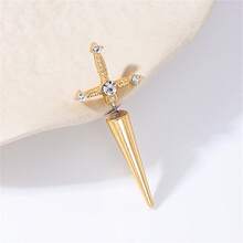 1 pereche de cercei cu șurub în formă de sabie și cruce încrucișate în stil gotic, la modă și unici