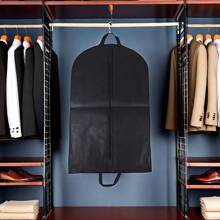 1pc Breathable Suit Cover, Non-Woven Fabric Dust-Proof Garment Bag With Portable Handle For Wardrobe Organization, Travel Storage, Clothes Protector For Shirts, Coats, Dresses, Jackets