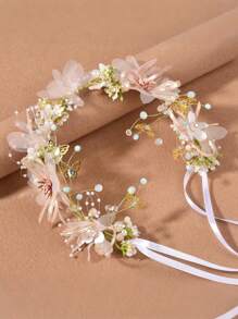 1 pieza Diadema estilo coreano delicada, accesorio de pelo para novia, corona de estilo forestal