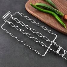 Stainless Steel Barbecue Basket - Ideal Choice For Sausages, Picnics And Camping - Essential Barbecue Accessory For Camping | Stainless Steel Material | Sturdy And Durable, Sausage Rack