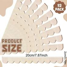 12pcs Spiral Wooden Decor Panels, Modern Style, Wooden Material, Suitable For Birthday Decoration, DIY Wall Cabinet, Window, Door Accessories | Spiral Edge Trim | Finished Decoration