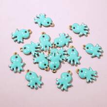 10 pièces de 12x9mm Breloques mignonnes en émail d'octopus en acier inoxydable. Accessoires pour créations de bijoux en acier inoxydable.
