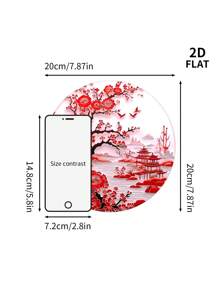 1 Stück/Heimdekoration Wandbehang, Rundes hängendes Dekor, chinesischer Stil Wandkunst, kreative hängende Holz-Dekorplakette für Schlafzimmer, Wohnzimmer, Veranda