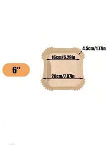 100/50/25pcs Paper Air Fryer Liners, 6-Inch Non-Stick Circular Baking Paper, Compatible With Most Air Fryers - Natural Color Square - View 3