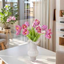 3 piezas de tulipanes artificiales de tacto real, de alta calidad, muy populares en Arabia Saudita, para decoración de hoteles, oficinas, hogares, ramos de boda, decoración de mesas de comedor, Día de San Valentín, regalo