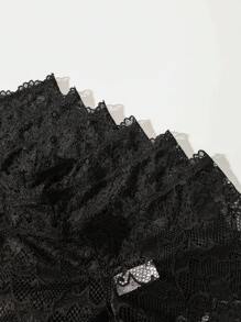 6 piezas de pantis de encaje negro sexy y de moda para mujer, ropa interior triangular romántica, elegante, suave, cómoda, transpirable y elástica, adecuada para uso diario y todas las estaciones