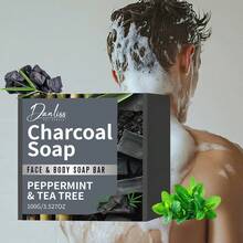 SUMIFANG 木炭香皂 FACE&BODY OAPBAR，面部、身体、男女青少年油性皮肤，3.527 盎司。 - 黑色 - 查看 2