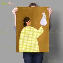 1 件/3 件卡通女孩小鸟简约海报北欧海报墙艺术帆布画家居装饰墙画客厅无框艺术风格框架复古 - 彩色 - 查看 76
