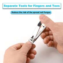 FiriKer 2PCS Nail Clippers Set, Heavy Duty Black Matte Stainless Steel Nail Clipper With Nail File, Ultra Sharp Fingernail And Toenail Clipper Cutters,Clipper Tools For Men &Amp; Women - 銀色 - 查看 6