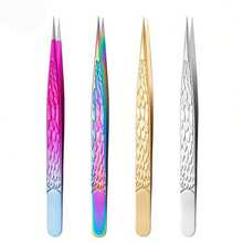 1pc Custom High Precision Stainless Steel Eyelash Extension Tweezers - Low Allergy, Straight Eyelash & Eyebrow Makeup Tool, Unique Iridescent & Textured Handle, Beauty Accessory | Textured Grip Design | Stainless Steel Tweezers, Eyelash Extension Supplies - Multicolor - View 12
