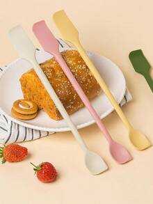 Mini Dual-Head Silicone Scraper, Reusable, Small Jar Scraper, Mini Jam Scraper, Dual-Head Mini Silicone Spoon Scraper, Long Handle Silicone Jar Scraper, Suitable For Kitchen And Beauty - Pink - View 10