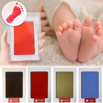 1pc Baby Inkless Hand And Foot Print Kit, Clean Touch Print Set, Handprint Kit,Baby Stuff,Newborn Essentials,Baby Keepsake, Thanksgiving,Birthday Gift,Baby Shower Party Favors Things For Girls/Boys