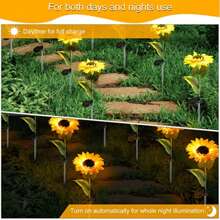 2x Solar Flower Stake Lights Outdoor Garden Path Party LED Lamps Sunflower Decor