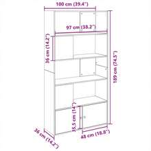 vidaXL Bücherregal Sonoma-Eiche 100x36x189 cm Holzwerkstoff - Braun - Übersicht 8