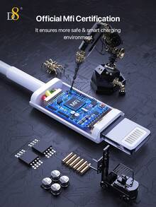 Cable cargador USB-C a Lightning, certificado MFi, cable cargador TPE (1M, 3.3FT) USB 2.0 Power Delivery Type C, compatible con carga rápida PD, compatible con iPhone 14 Pro/13 Mini/13/12/11 Pro MAX/XR/XS/8/7/Plus/6S/SE/iPad - Blanco - Ver 5