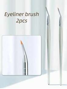 全新 2 件化妆刷套装，含睫毛刷、眉刷、眼影刷、眼线刷、晕染刷化妆工具，专业眼部化妆刷套装，眉刷、眼线刷，化妆工具，采用柔软纤维，易于携带，旅行刷 - 彩色 - 查看 13