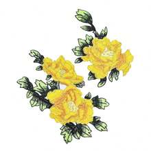 2PCS/Set Vibrant Water Soluble Flower Embroidery Patches For Christmas And New Year Holidays - Pink Orange Rose Red - Fashion-Forward Skirt Stickers & Clothing Accessories - Durable Embroidered Applique For Sewing Projects