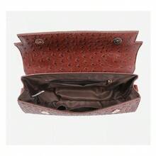 Bolso de hombro Bolso Birkin de gran capacidad de grano de lichi, versátil - Patrón de serpiente gris - Ver 2