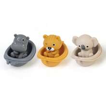 Children's Stackable Floating Boat Bath Toys, Infant Bathtub Swimming Finger Puppet Playset