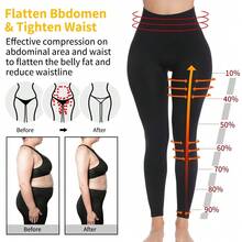 Anti-Cellulite Slimming Premium High Waist Tummy Control Shapewear Shaping Leggings Body Shaper Pants For Women - Black - View 3