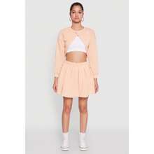 Smocked High Waisted Pleated Skort - Multicolor - View 2