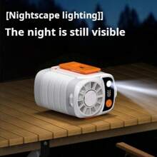 1pc Ice-Cooling High-Speed Waist-Hanging Fan With USB Charging, Portable Outdoor Cooling Worksite Clip-On Waist Fan. Features A 6000mAh Large-Capacity Battery, 5-Speed Wind Adjustment, 2-In-1 Charging And Cooling Functionality (Dual-Purpose Device). Equipped With Night Lighting, Universal Type-C Charging Port, Portable Smart Clip, Digital LED Display, And Real-Time Speed/Battery Level Indicator With Numerical Readout.