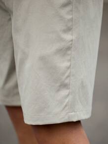 1 pieza Shorts tipo bermudas de cintura casual y deportivos para verano, ideales para Día del Amante, Día del Maestro, Día del Padre, Carnaval, Pascua, Año Nuevo, Ramadán