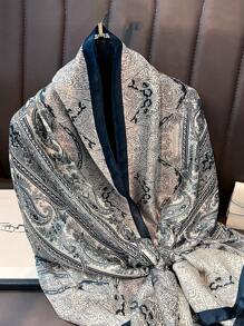 FADZOYLE 1 Stück 180*90CM Boho Stil Schal mit Paisley Geometrisches Muster, Umschlagtuch und Wrap Cape, Hidschab Bandana Kopf Wickel, Abayas Accessoires, Strandüberwurf Sarong, Sonnenschutz, leichte, große, elegante Modeschal Kollektion aus satiniertem Seidengefühl, Geschenk, Reise, Hochzeit, Braut